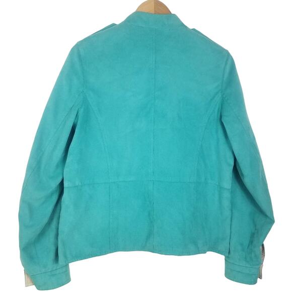 Vintage Reversible Suede & Waterproof Rain Jacket Green and Beige - Picture 2 of 10